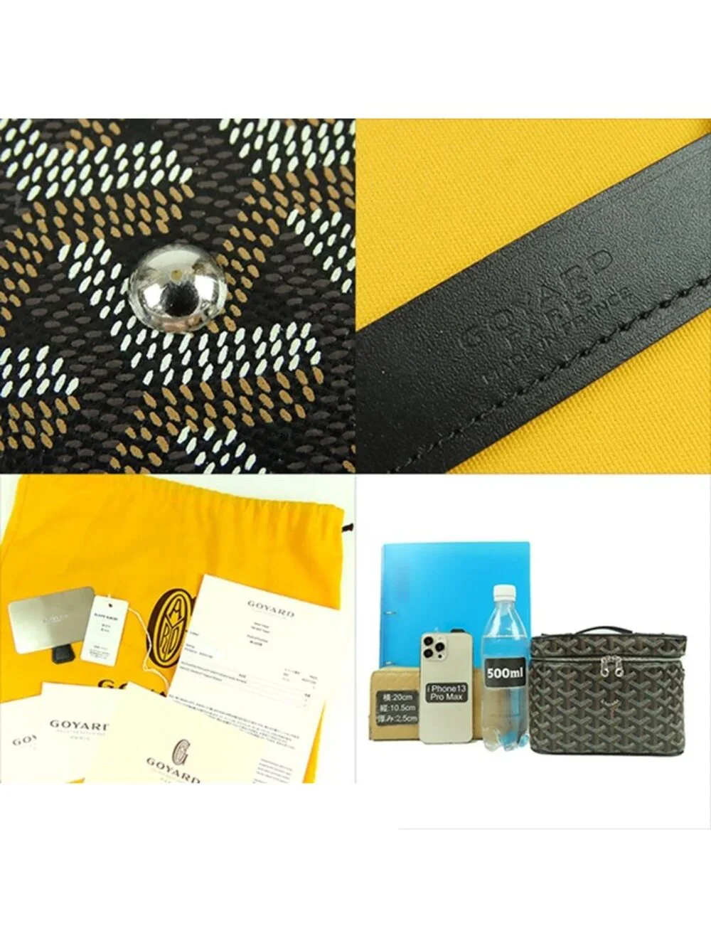 Goyard Souple Muse PM Noir Black Leather Vanity Bag Handbag